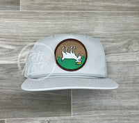 Fainting Goat Patch On Smoke Gray Retro Rope Hat Ready To Go