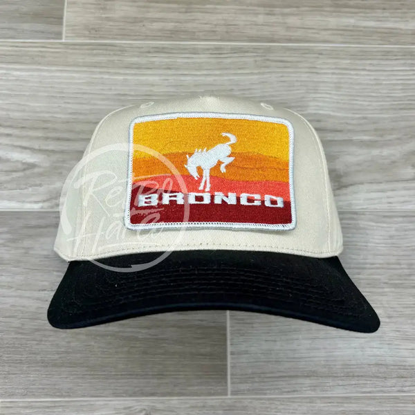 Ford Bronco Patch On Natural/Black Retro Hat Ready To Go