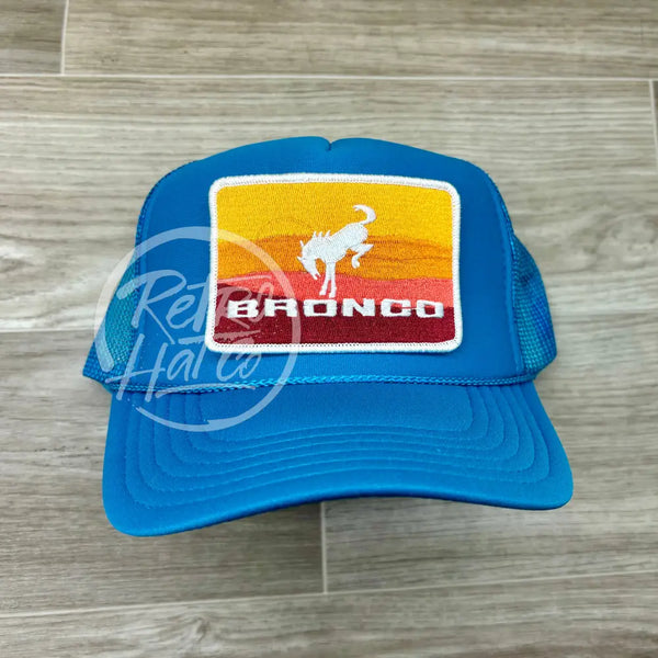 Ford Bronco Patch On Turquoise Meshback Trucker Hat Ready To Go