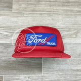 Ford Trucks Patch On Retro Rope Hat Solid Red Ready To Go