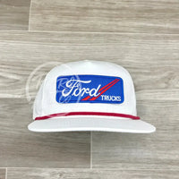 Ford Trucks Patch On Retro Rope Hat White W/Red Ready To Go