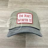 Fort Worth It Patch On Stnewashed Sand/Charcoal Retro Rope Hat Ready To Go