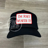 Fort Worth It Patch On Tall Black Retro Rope Hat Ready To Go