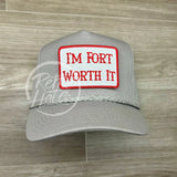 Fort Worth It Patch On Tall Gray Retro Rope Hat Ready To Go