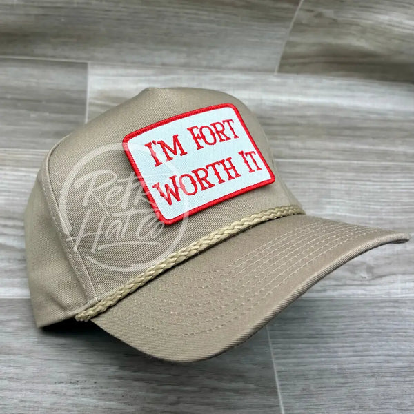 Fort Worth It Patch On Tall Tan Retro Rope Hat Ready To Go