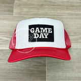 Game Day Patch On Meshback Trucker Hat Red/White Ready To Go