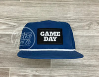 Game Day Patch On Retro Poly Rope Hat Blue Ready To Go