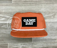 Game Day Patch On Retro Poly Rope Hat Orange Ready To Go