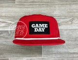 Game Day Patch On Retro Poly Rope Hat Red Ready To Go