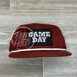 Game Day Patch On Retro Rope Hat Maroon W/White Ready To Go