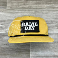 Game Day Patch On Retro Rope Hat Mustard W/Black Ready To Go