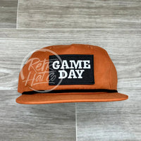 Game Day Patch On Retro Rope Hat Orange W/Black Ready To Go