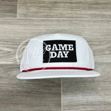 Game Day Patch On Retro Rope Hat White W/Red Ready To Go