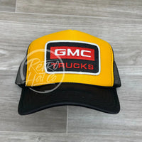 Gmc Trucks Patch On Black/Gold Meshback Trucker Hat Ready To Go