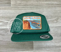 Grand Canyon (Rectangle) Patch On Green Classic Retro Rope Hat Ready To Go