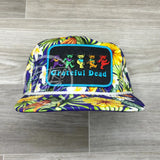 Grateful Dead 5 Bears On Purple Hawaiian Retro Rope Hat W/Leather Strap Back Ready To Go