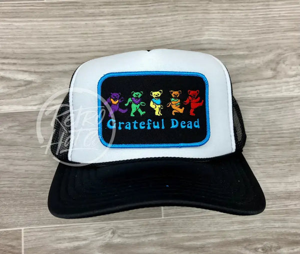 Grateful Dead 5 Bears On White/Black Meshback Trucker Hat Ready To Go