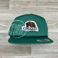 Grizzly Patch On Classic Rope Hat Green Ready To Go
