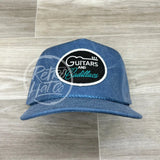 Guitars & Cadillacs (Oval) On Black / Turquoise Retro Rope Hat Ready To Go