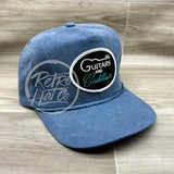 Guitars & Cadillacs (Oval) On Black / Turquoise Retro Rope Hat Ready To Go