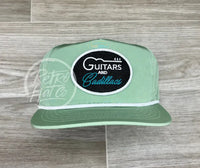 Guitars & Cadillacs (Oval) On Poly Retro Rope Hat Green Ready To Go