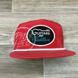 Guitars & Cadillacs (Oval) On Poly Retro Rope Hat Red Ready To Go