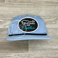 Guitars & Cadillacs (Oval) On Retro Rope Hat Baby Blue W/Black Ready To Go