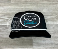 Guitars & Cadillacs (Oval) On Retro Rope Hat Black W/White Ready To Go