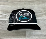Guitars & Cadillacs (Oval) On Retro Rope Hat Black W/White Ready To Go