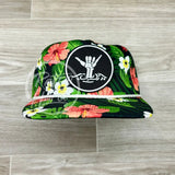 Hang Loose / Shakra Skeleton On Black Hawaiian Retro Rope Hat W/Leather Strap Back Ready To Go