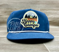 Happy Camper Patch On Retro Poly Rope Hat Ready To Go
