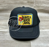 Have A Nice Day On Black Retro Meshback Trucker Hat Ready To Go