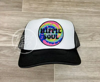 Hippie Soul On Black/White Meshback Trucker Hat Ready To Go