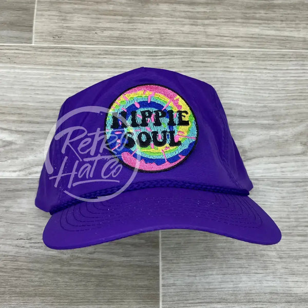 Hippie Soul On Nylon Retro Trucker Hat Purple Ready To Go