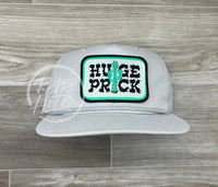 Huge Prick Patch On Black Retro Hat With White Rope Smoke Gray Ready To Go