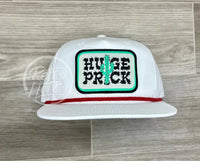 Huge Prick Patch On Black Retro Hat With White Rope W/Red Ready To Go