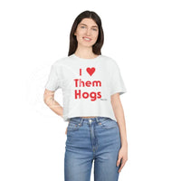 I Heart (Love) Them Hogs Crop Top T - Shirt