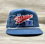 Time Patch On Blue Poly Rope Hat Ready To Go