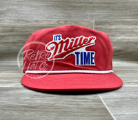 Time Patch On Red Poly Rope Hat Ready To Go