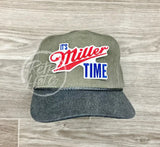 Time Patch On Stonewashed 2-Tone Retro Rope Hat Sand / Charcoal Ready To Go