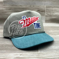 Time Patch On Stonewashed 2-Tone Retro Rope Hat Sand / Teal Ready To Go