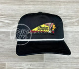 Indian Motorcycle Chief Headdress (Yellow) On Retro Rope Hat Black W/White Ready To Go