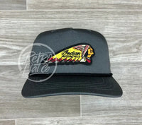 Indian Motorcycle Chief Headdress (Yellow) On Retro Rope Hat Gray W/Black Ready To Go