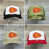 Kansas City Chiefs Kingdom Patch On Beige Meshback Trucker Hat Ready To Go