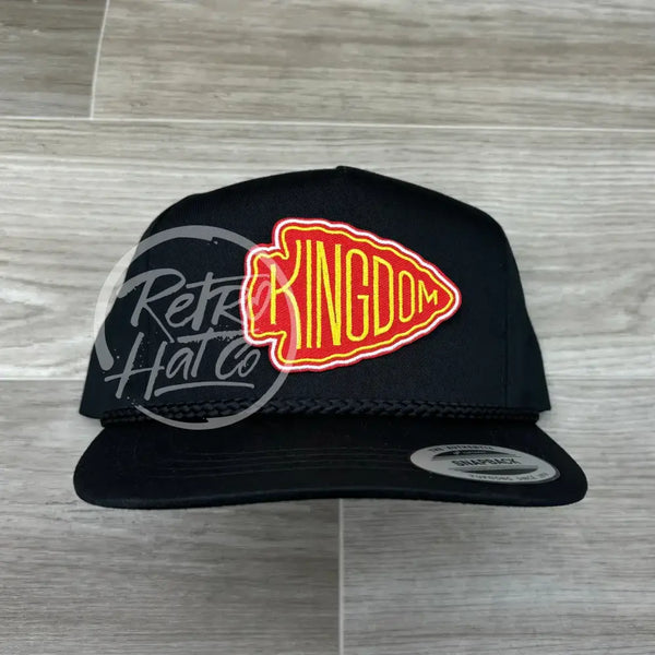 Kansas City Chiefs Kingdom Patch On Black Classic Rope Hat Ready To Go