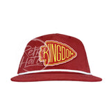 Kansas City Chiefs Kingdom Patch On Red Retro Hat W/White Rope Ready To Go