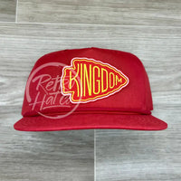 Kansas City Chiefs Kingdom Patch On Solid Red Retro Rope Hat Ready To Go