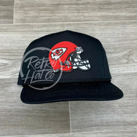 Kansas City Helmet Patch On Black Classic Rope Hat Ready To Go