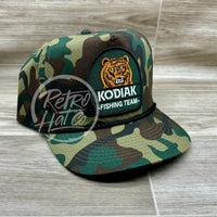 Kodiak Fishing On Tall Woodland Camo Retro Rope Hat Ready To Go