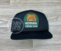 Kodiak Fishing Patch On Classic Rope Hat Black Ready To Go